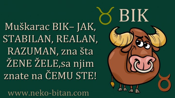 Muškarac BIK –  JAK, STABILAN, REALAN, RAZUMAN, zna šta ŽENE ŽELE,sa njim jednostavno znate na ČEMU STE!